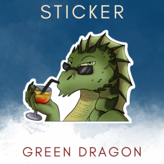 Sticker Dragon -  "Green Dragon"