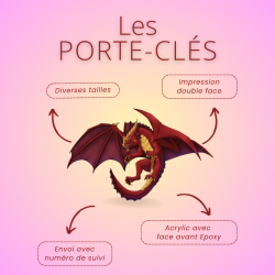 Porte-clé dragon rouge