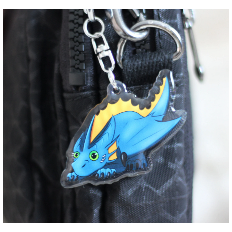 Porte-clé petit dragon bleu