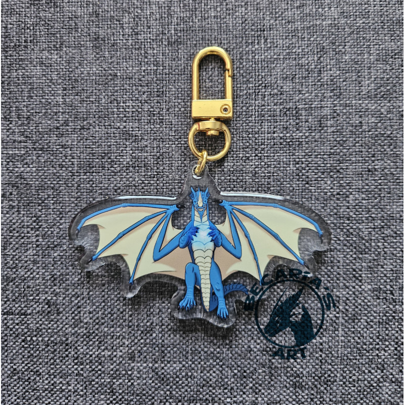 Porte-clé dragon bleu