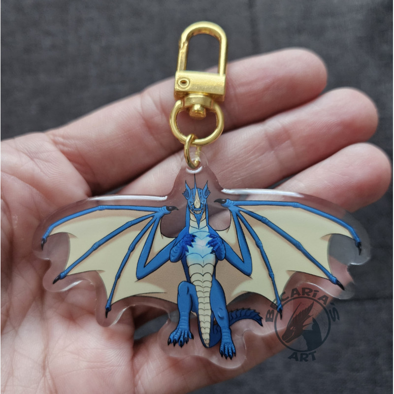 Porte-clé dragon bleu