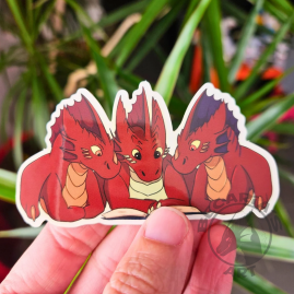 Sticker Vinyl Dragons et Livre