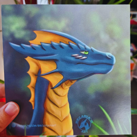 Realistic Dragon Square Print