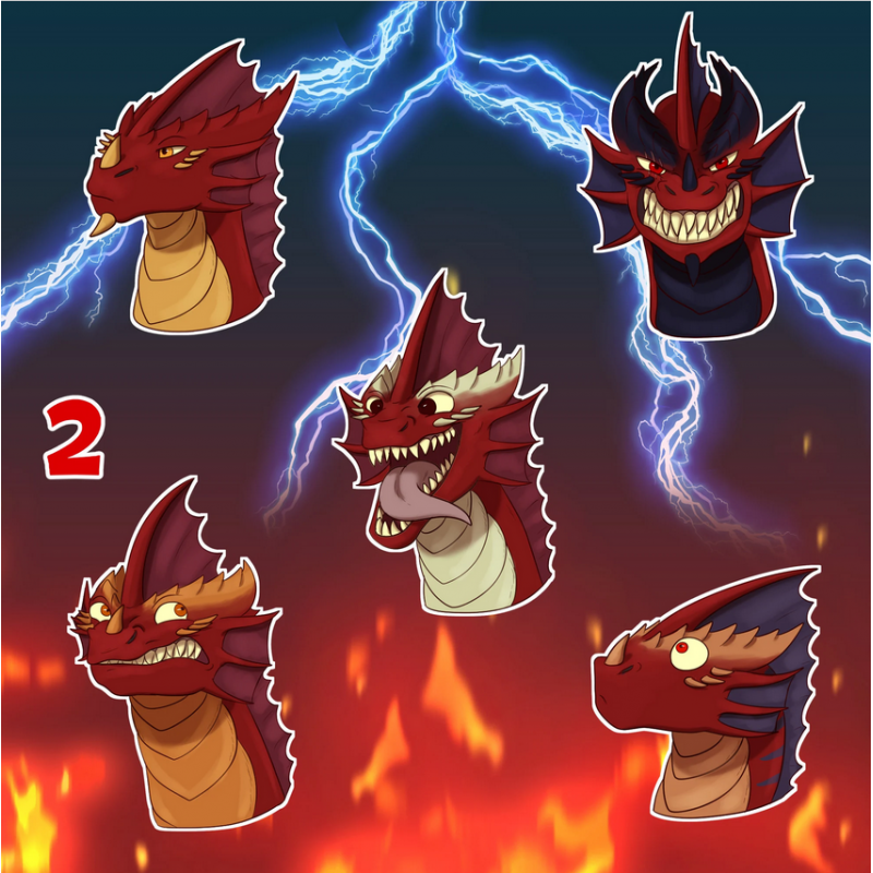 Page stickers dragons