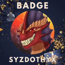 Badge dragon rouge sourire effrayant