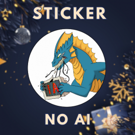 Sticker Dragon "No AI"