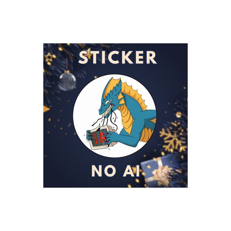 Sticker Dragon "No AI"