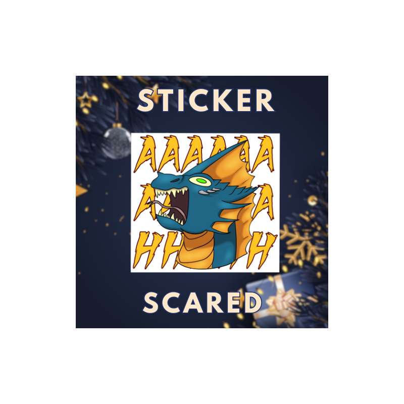 Sticker Vinyle Dragon -  "Scared"