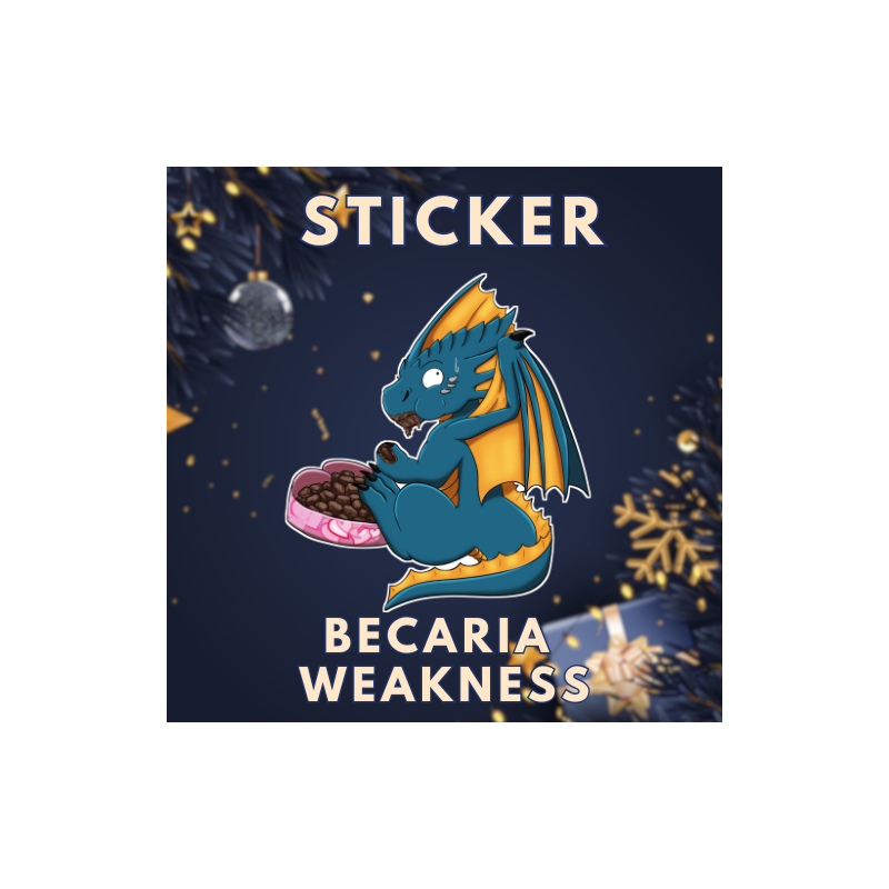 Sticker dragon gourmand et boite de chocolat