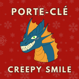 Porte-clé dragon avec sourire effrayant