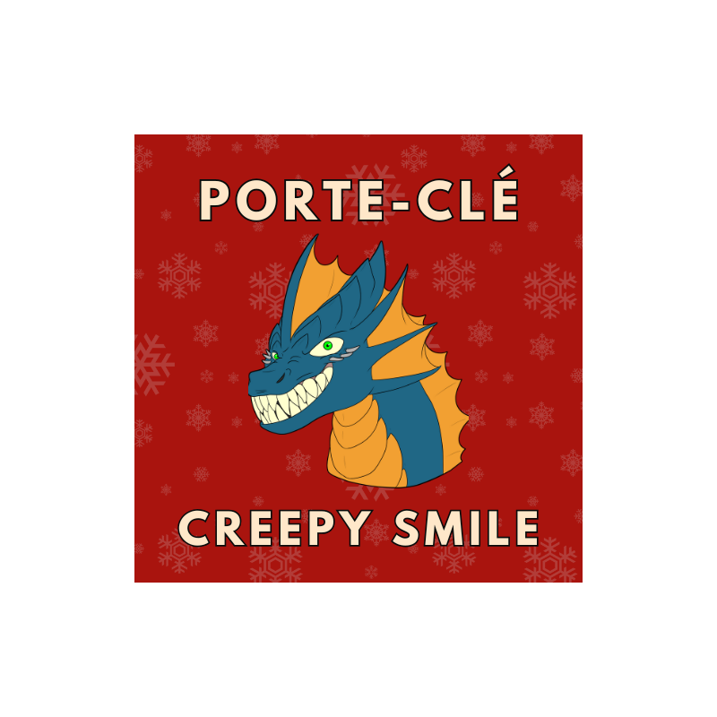 Porte-clé dragon avec sourire effrayant