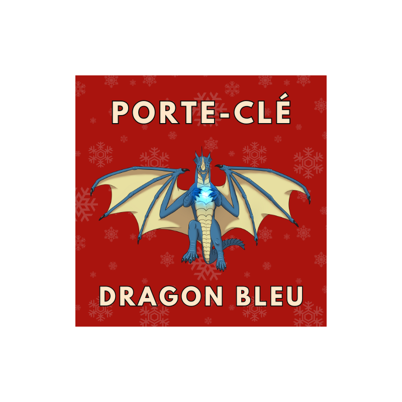 Porte-clé dragon bleu