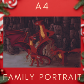 Illustration A4 Dragon - Family Portrait