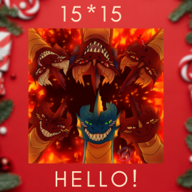 Dragon Print  Square - "Hello!"