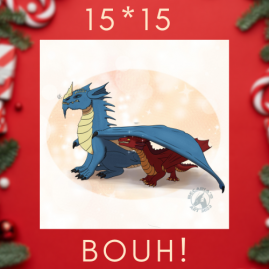 Dragons Print Square - "Bouh!"