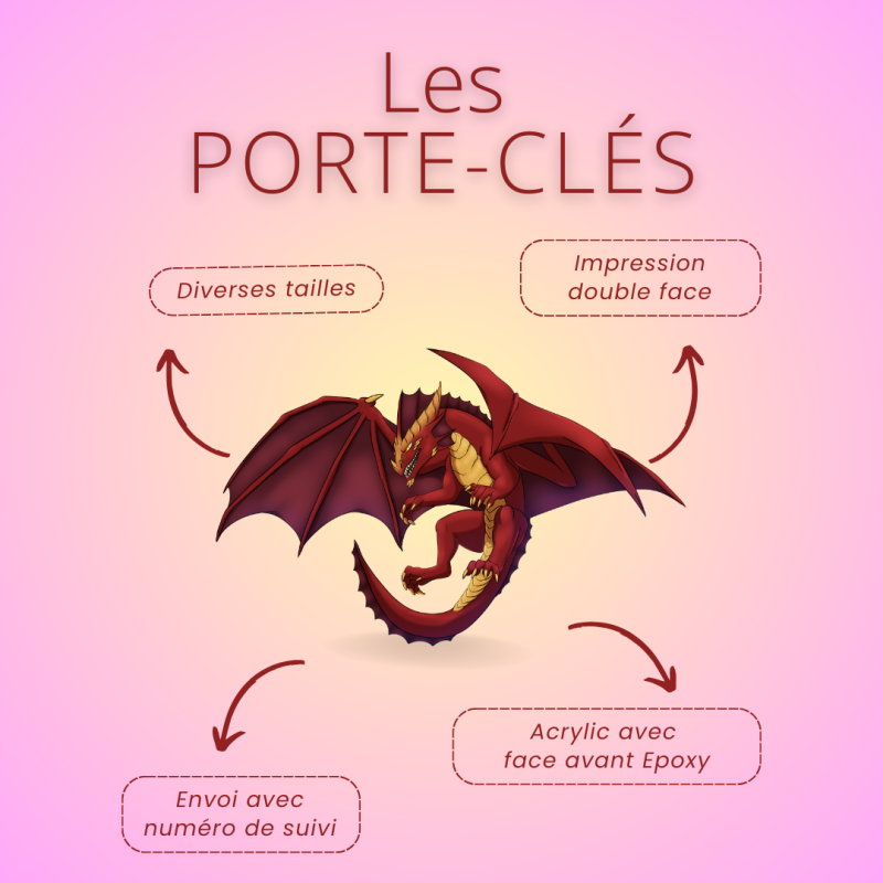 Porte-clé Dragon Noir
