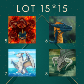 Lot Illustrations Carré Dragons
