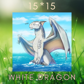 D&D White Dragon Square Print