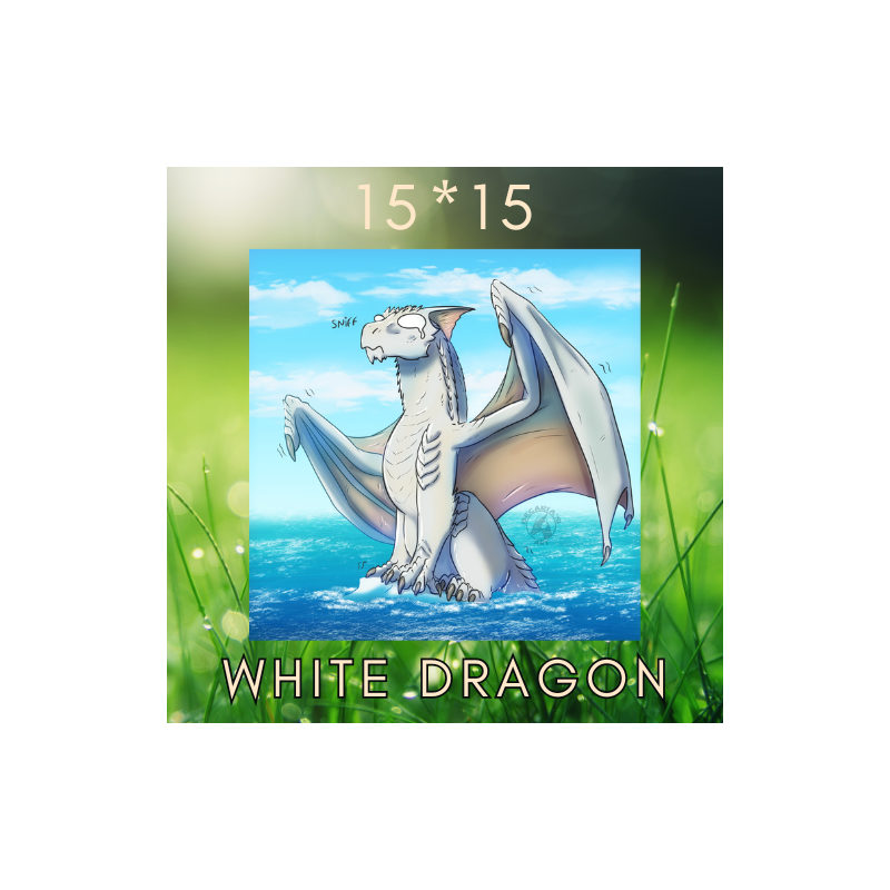 D&D White Dragon Square Print
