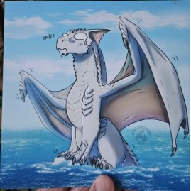 D&D White Dragon Square Print