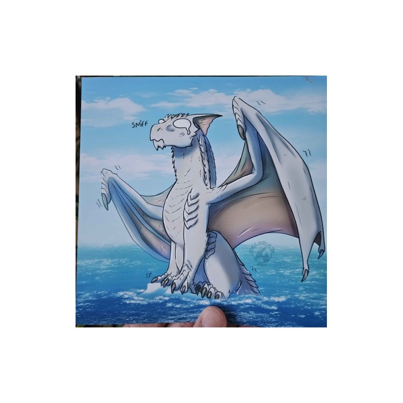 D&D White Dragon Square Print