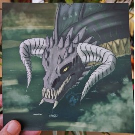 D&D Black Dragon Square Print
