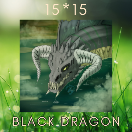 D&D Black Dragon Square Print