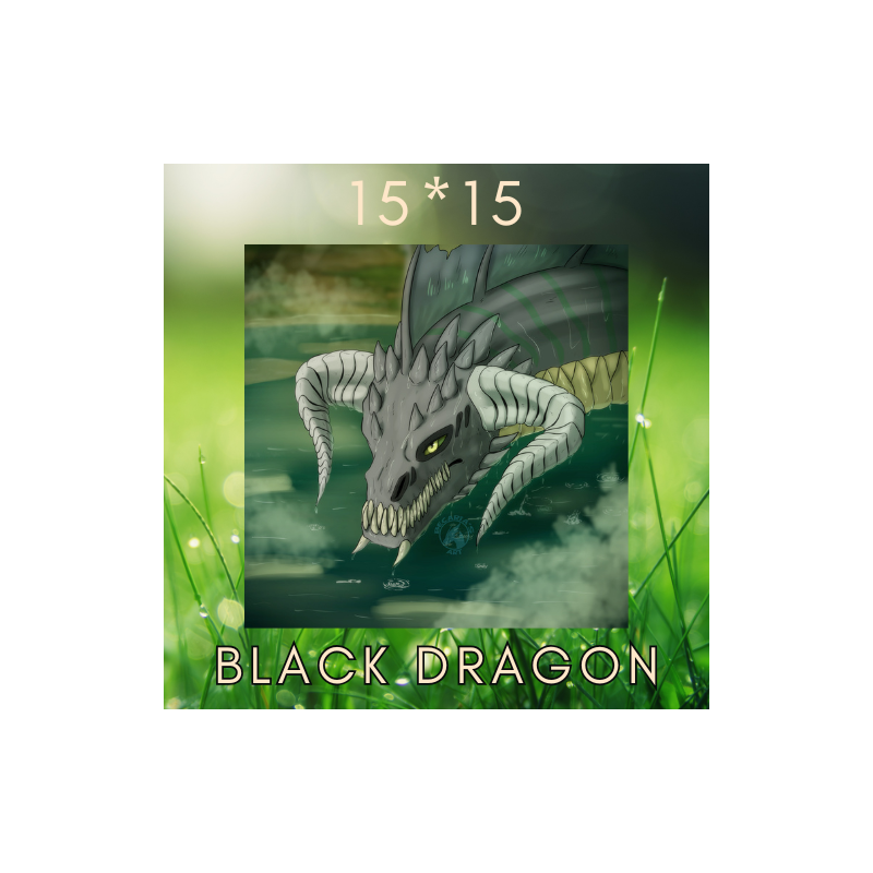 D&D Black Dragon Square Print