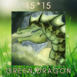 Illustration Carré Dragon Vert D&D