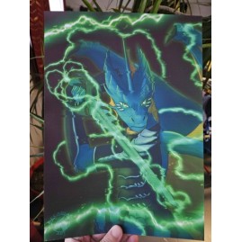 Illustration A4 Dragon Electric Attack