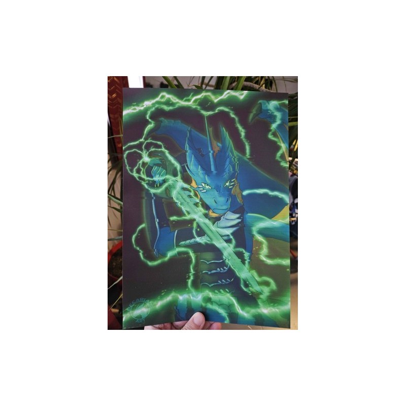 Illustration A4 Dragon Electric Attack